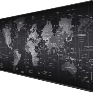 Mouse Pad Gamer Linha Premium Speed Extra Grande Desk Pad Profissional Macio Base Antiderrapante Confortável com Borda Costurada 70x35 Mapa Mundi