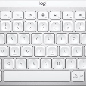 Teclado sem fio Logitech MX Keys Mini com Iluminação Inteligente, Conexão USB ou Bluetooth Easy-Switch para até 3 dispositivos e Bateria Recarregável - Cinza Claro